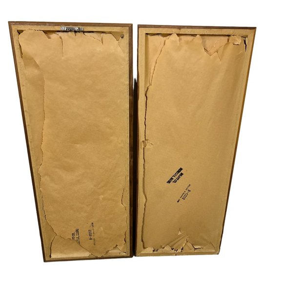 Vintage MCM Belart Teak Marquetry Danish Framed Art Set - Picture 2 of 10